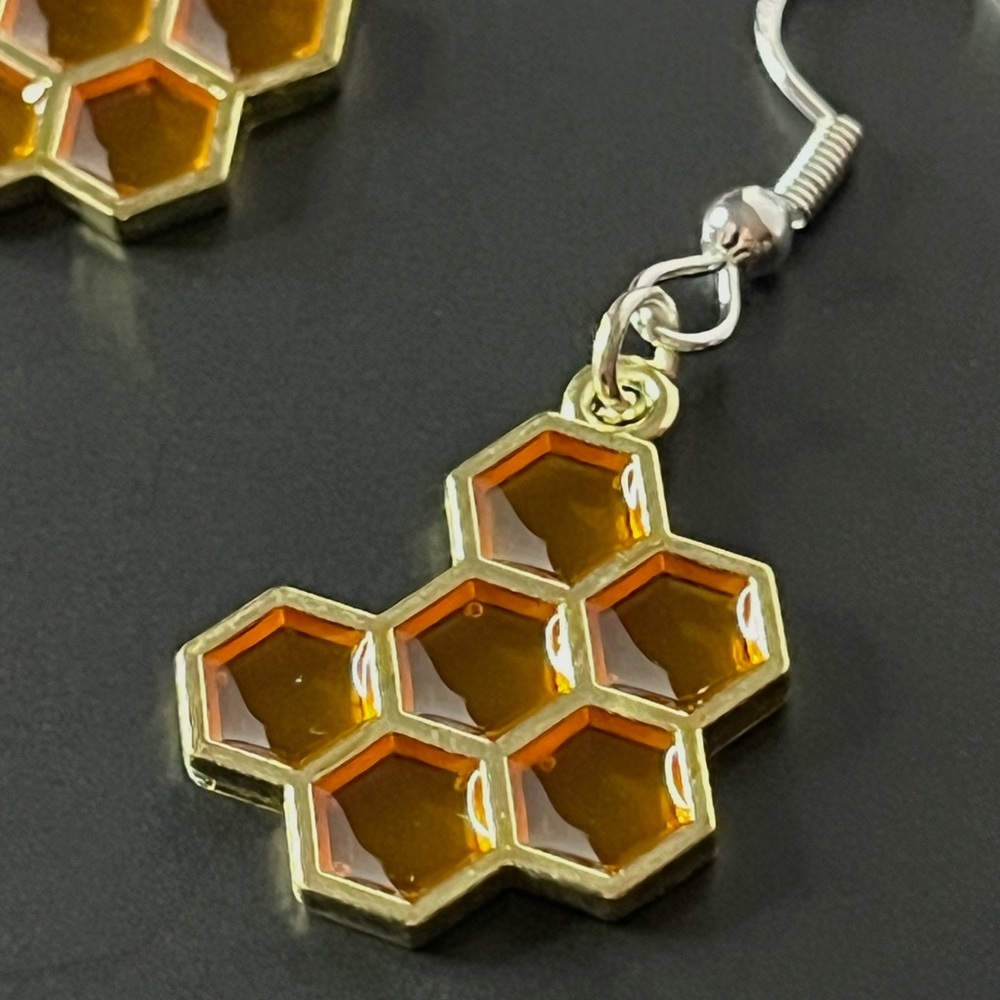 Honeycomb Gold Earrings